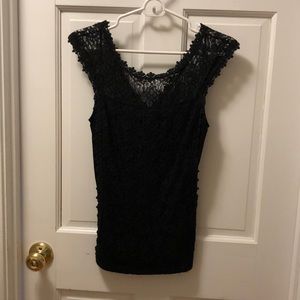 Express Black Lace-front Shirt